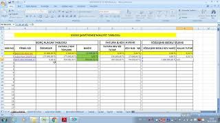 Excel Şantiye Maliyet Tablosu