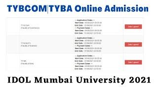IDOL Online Admission 2021-22 | TYBCOM | TYBA | IDOL Mumbai University Admission 2021