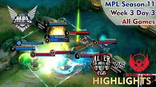 AE vs BTR | Alter Ego vs Bigetron Alpha | MPL ID HIGHLIGHTS S11 Week 3 Day 3 All Games