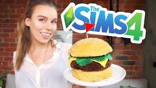 BAKING THE SIMS 4 BURGER CAKE!!  The Sims Cooking!