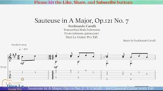 Sauteuse in A Major, Op.121 No. 7 - F. Carulli - for Classical Guitar with Tab