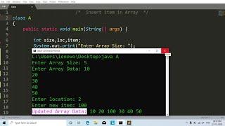 Java program to insert element in an array | Learn Coding