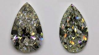 Comparison between two very large pear shaped diamonds (16 carat vs 11 carat)