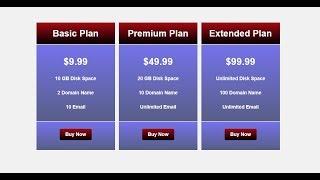 How to create Responsive pricing table using HTML and CSS?