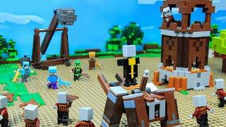 Attack Pillager Outpost - Villagers vs Evoker | LEGO Minecraft Animation