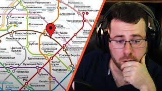 German reacting to Реакция немца на московское метро [Русские субтитры]