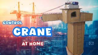 DIY Simple Cardboard Crane with Servo Motor & Pulley System | #lift #crane #diy