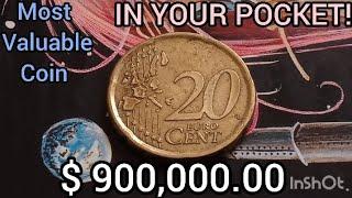 RARE IN YOUR POCKET! Most Valuable Coin 20 Euro Cent 1999 ULTRA RARE Error Coin Worth Money