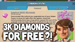 Boom Beach  WHAT! "FREE" 3K DIAMONDS FROM BOOM BEACH?!  All Zooka's VS Operation Base!