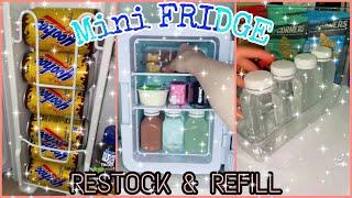 MINI FRIDGE RESTOCK & REFILL ASMR  ft. Fridge Drinks, Snacks & Sodas | Tiktok Compilation finds.