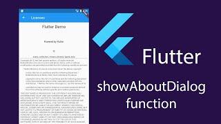 Flutter About Page | showAboutDialog function | Licenses Page