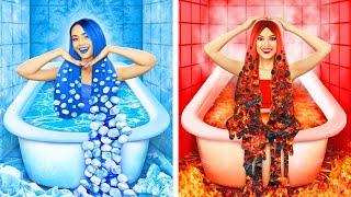 Fire Girl vs Water Girl | Hot vs Icy Battle of Elements Girls by RATATA