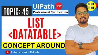 Concept Behind List of DataTables in UiPath