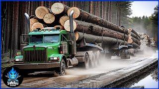 888 Extreme DANGEROUS Huge Wood Logging Truck in the World | Best of the Week