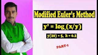 Modified Euler's numerical method good and simple example(PART-1) by easy maths easy tricks