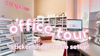 STICKER SHOP OFFICE TOUR ️ // budget-friendly studio setup & shop organization!