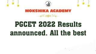 PGCET 2022 RESULTS ANNOUNCED