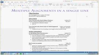 Multiple Alignments in a Single Line in Word