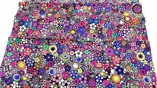 black Robert Kaufman fabric with colorful circles Effervescence