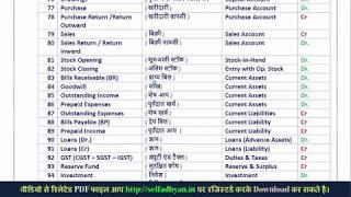 Ledger and Group - List of Expenses - Assets , Liability or other Group of Tally Prime in HIndi
