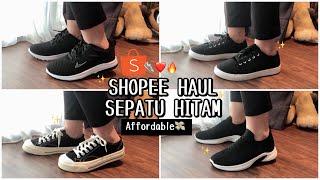 SHOPEE HAUL SEPATU HITAM UNTUK SEKOLAH MURAH & BERKUALITAS!! | RECOMMENDED WAJIB BELI