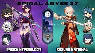 C0 Raiden Hyperbloom & C0 Kazuha National | 3.7 Spiral Abyss Floor 12 | Genshin Impact