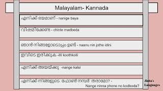 Learn Kannada in 7 Minutes through Malayalam | 100 Malayalam Kannada Sentences |