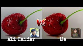 Hyper Realistic Cherry | Anik Art Vs Ali Haider @AliHaider