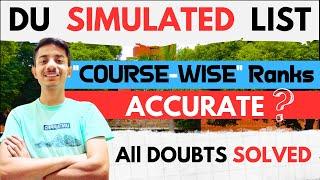 DU Simulated List | Course Wise Simulated Ranks | All Doubts Solved About DU Simulated List | #CSAS