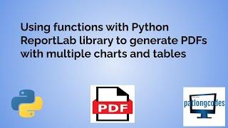 Using Functions in Python Reportlab to Create pdfs with multiple Charts and Tables