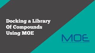 Bioinformatics: Docking A Library Of Compounds Using MOE | BioCode Ltd