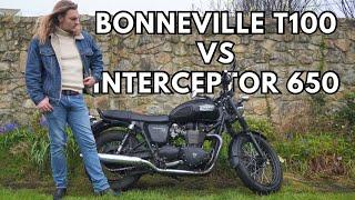 Used Market BATTLE / Triumph Bonneville T100 Review vs. Royal Enfield Interceptor 650