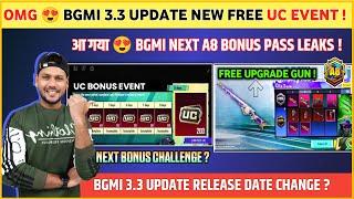 OMG  Bgmi Next UC Event | A8 Bonus Pass | Bgmi Next Bonus Challenge | Bgmi 3.3 Update Release Date