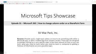 How to change Column Order on a SharePoint Form | Microsoft 365 (Tip 31)