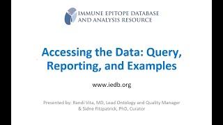 2022 User Workshop – 1.3 – Accessing the Data: Query, Reporting & Examples