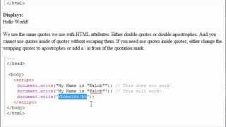 JavaScript Tutorial  |  document.write