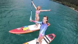 Girls on SUPs - beautiful summer SUP tour on lake Achensee in Austria