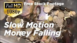 Free Stock Footage HD 1080p | Slow Motion Money Falling