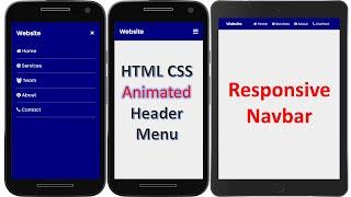 Full Responsive NavBar Menu with HTML CSS JS