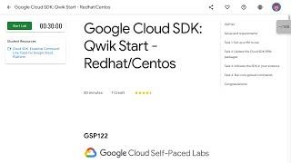 Google Cloud SDK Qwik Start   Redhat Centos GSP122