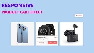 Product Card  Fly to Cart Effect using HTML CSS jQuery - Responsive  Add To Cart  Product Effects