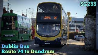 Dublin Bus | Route 74 (Eden Quay to Dundrum) | Full Route Visual | SG233 (162-D-15190)