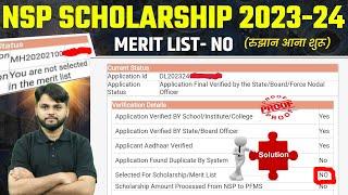 NSP Scholarship Merit List NO | NSP Merit List Not Selected | NSP Merit List 2023-24