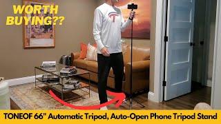 Worth It? TONEOF 66in Automatic Tripod, Auto Open Phone Tripod Stand with Magnetic Rechargeable