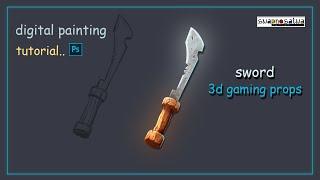 concept art  || sword digital painting  || gaming props