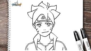 How to draw BORUTO step by step