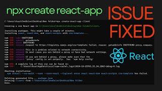 how to fix npm create-react-app issue | npm ERR! code ENOTFOUND