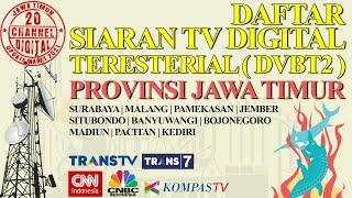 DAFTAR SIARAN TV DIGITAL TERESTERIAL (DVBT2) PROVINSI JAWA TIMUR (SURABAYA) 2021