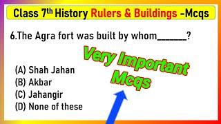 MCQ Questions for Class 7 History Chapter 5 Rulers and Buildings with Answers | Rulers and Buildings