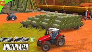 We Made So Many Round Hay Bales | Farming Simulator 18 Multiplayer Timelapse Gameplay